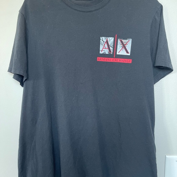 Armani Exchange mens black logo tee tshirt L - Picture 3 of 6